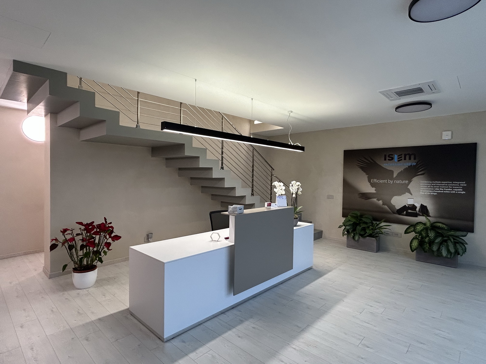 sacchettificio toscano reception area with isem poster