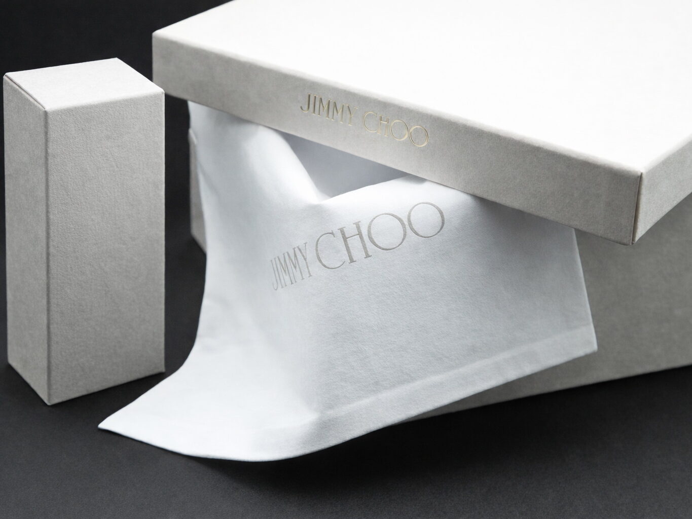 jimmy choo luxury packaging box and dust bag