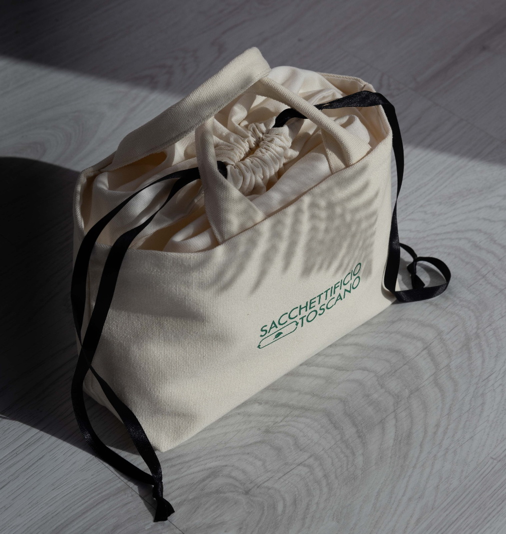 sacchettificio toscano cotton drawstring bag